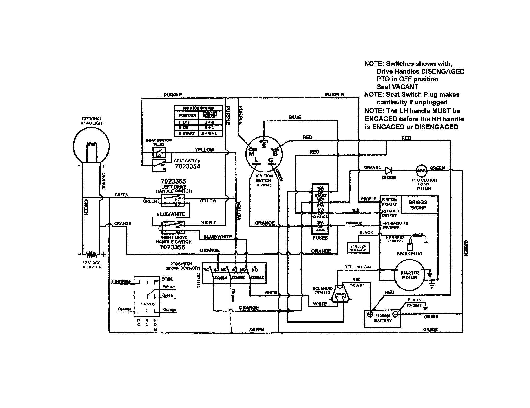 WIRING SCHEMATIC (BRIGGS ENGINE)