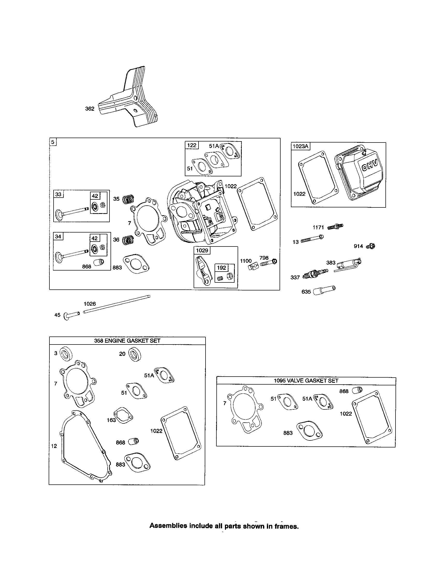 Head-cylinder/gasket sets