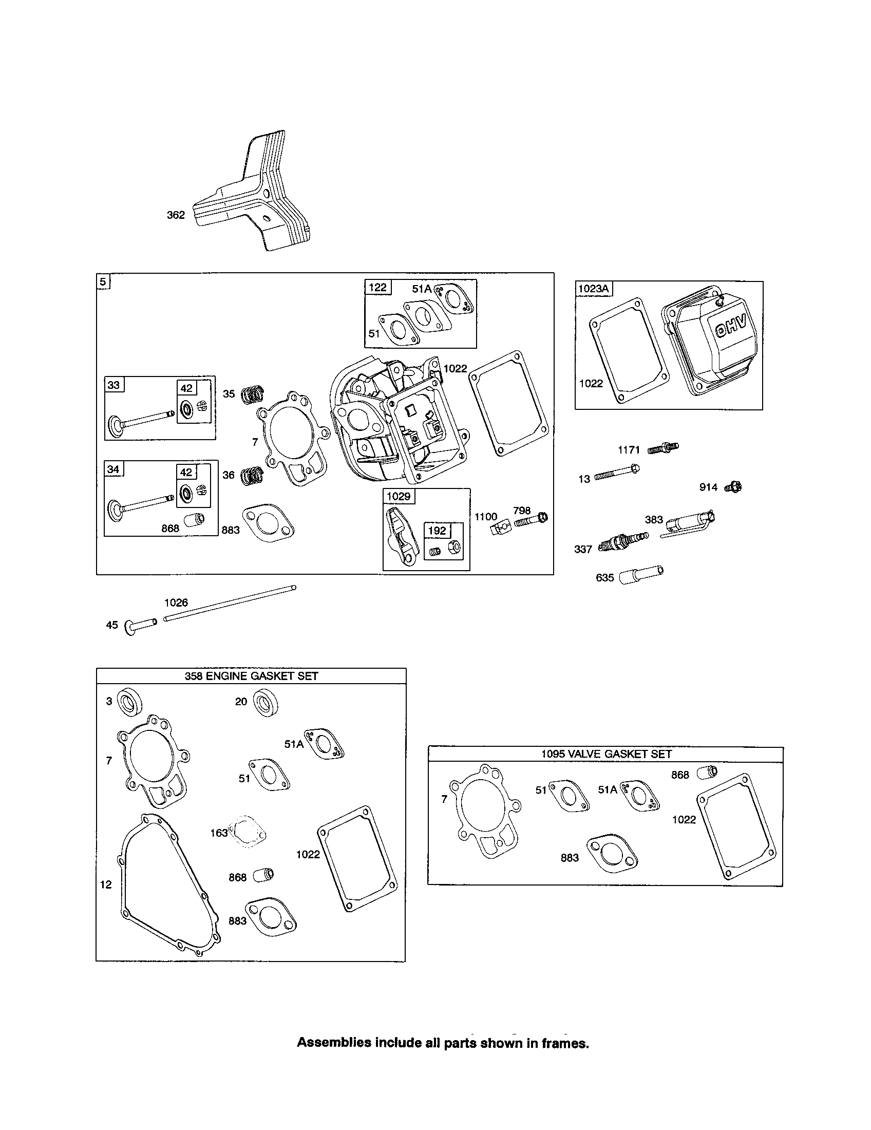 Head-cylinder/gasket sets
