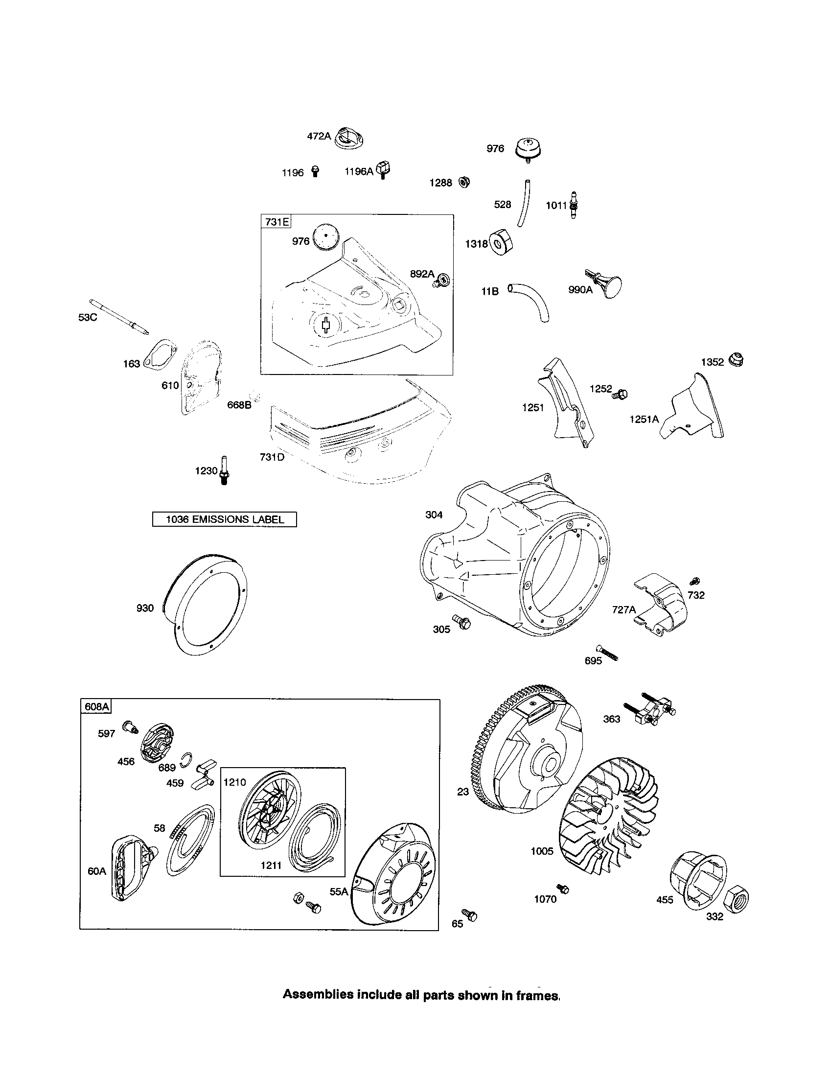 Rewind starter/flywheel
