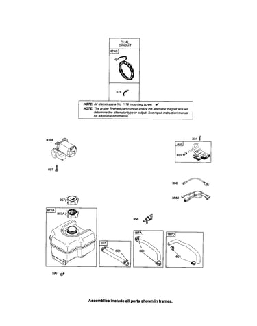 Alternator/fuel tank