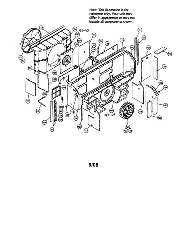 Partition/scroll/blower wheel