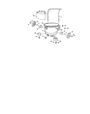 Handle/dust drum/wheels