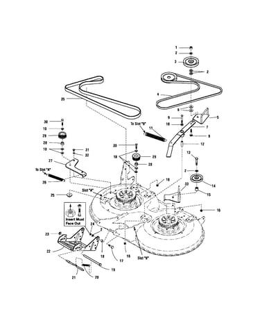 40" mower deck-belt/idler arm/hitch