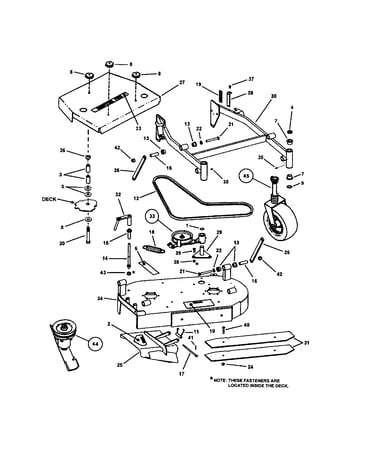 36" mower deck (adjustable height)