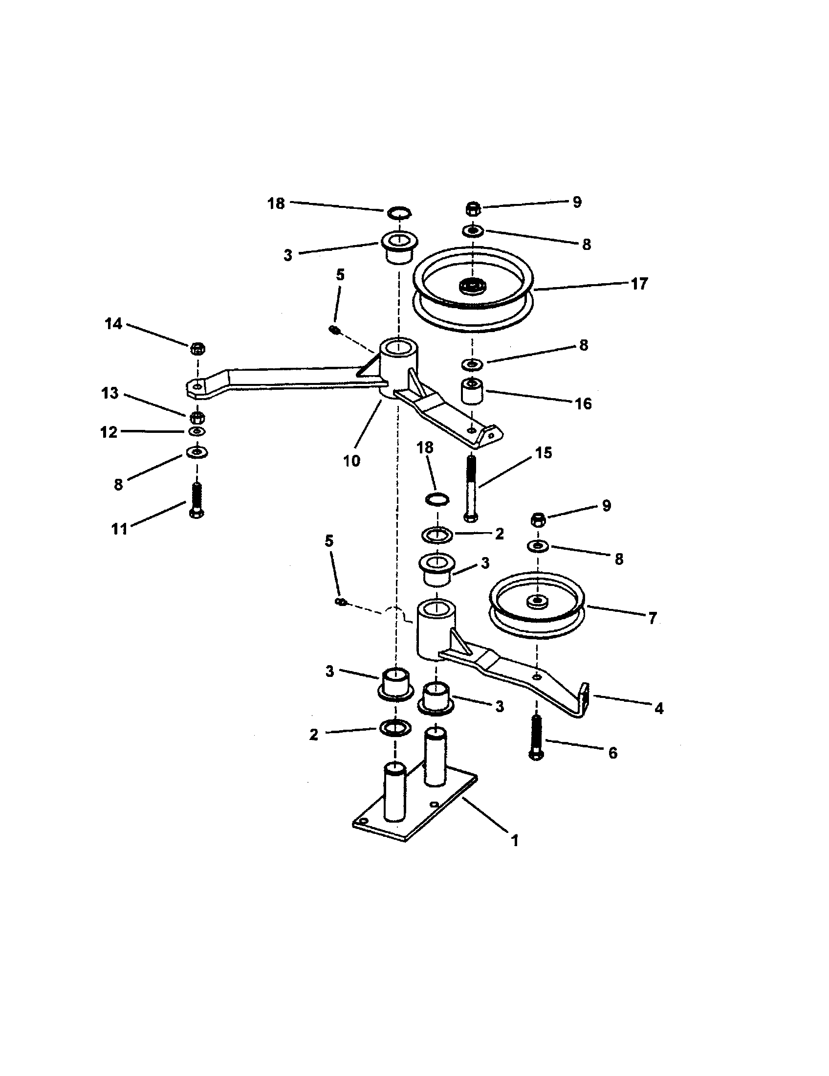 52" deck idler