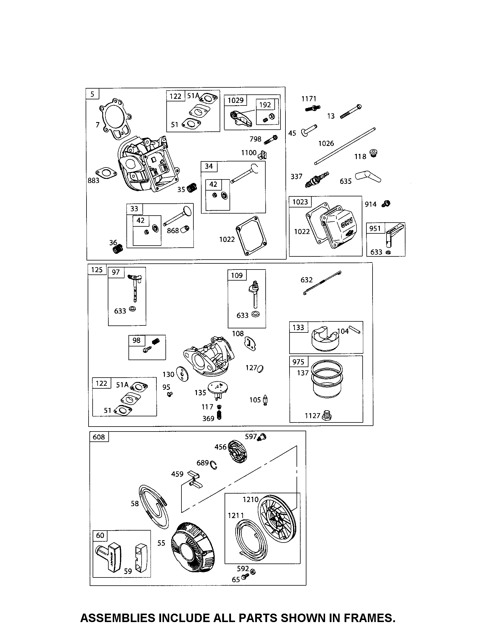 Carburetor/rewind starter
