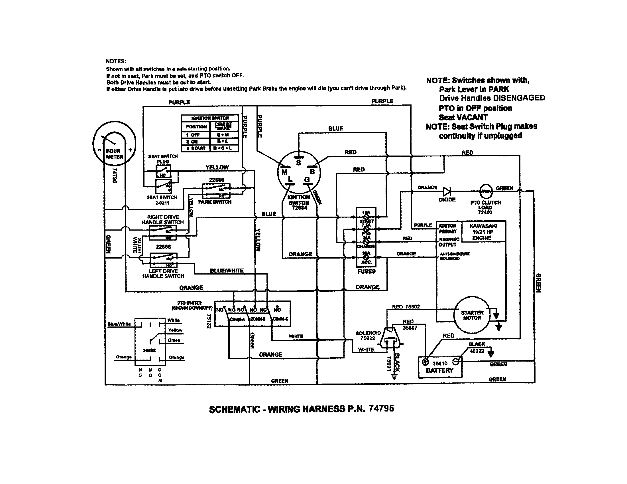 WIRING SCHEMATIC (KAWASAKI ENGINE)