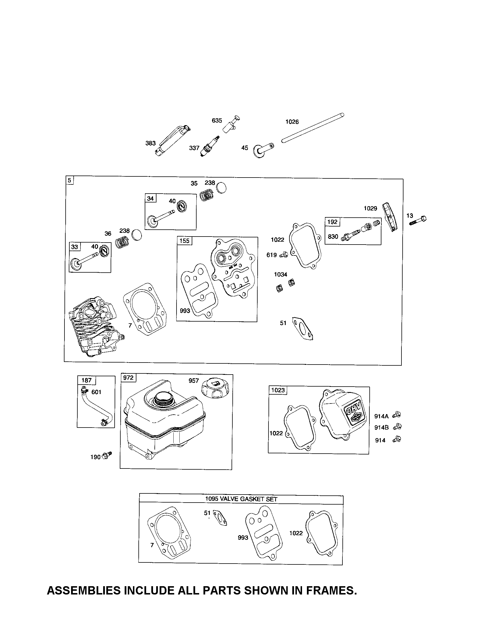 Head-cylinder/fuel tank