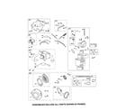 Briggs & Stratton 15C104-0662-E8 carburetor/rewind starter diagram