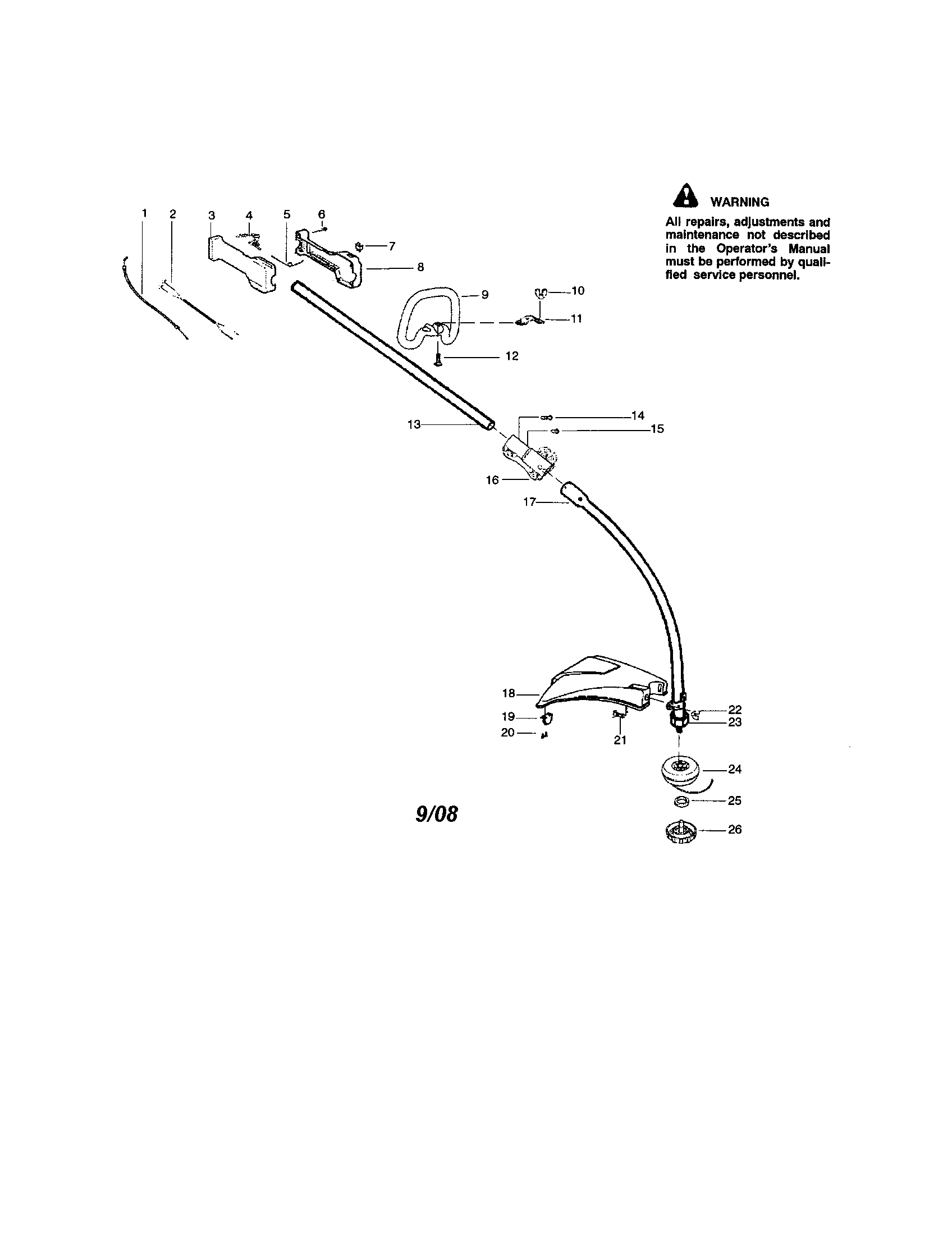 Driveshaft/handle/shield