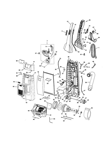 Dust compartment and motor
