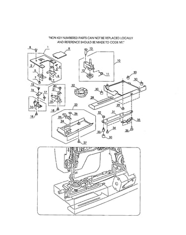 Needle plate/bed cover