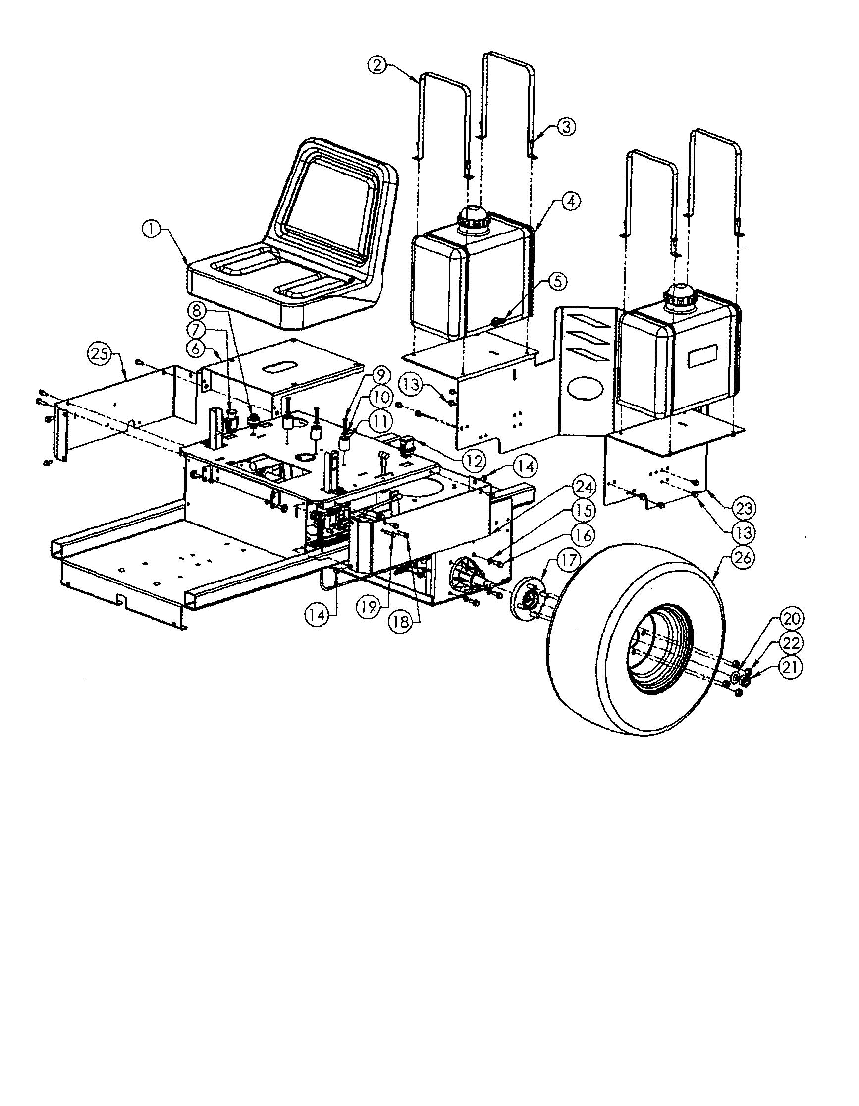 Seat/tire/gas tank
