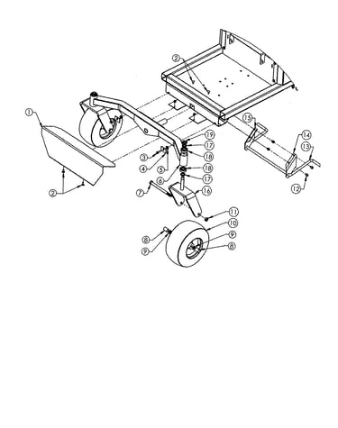 Foot rest/caster weldment