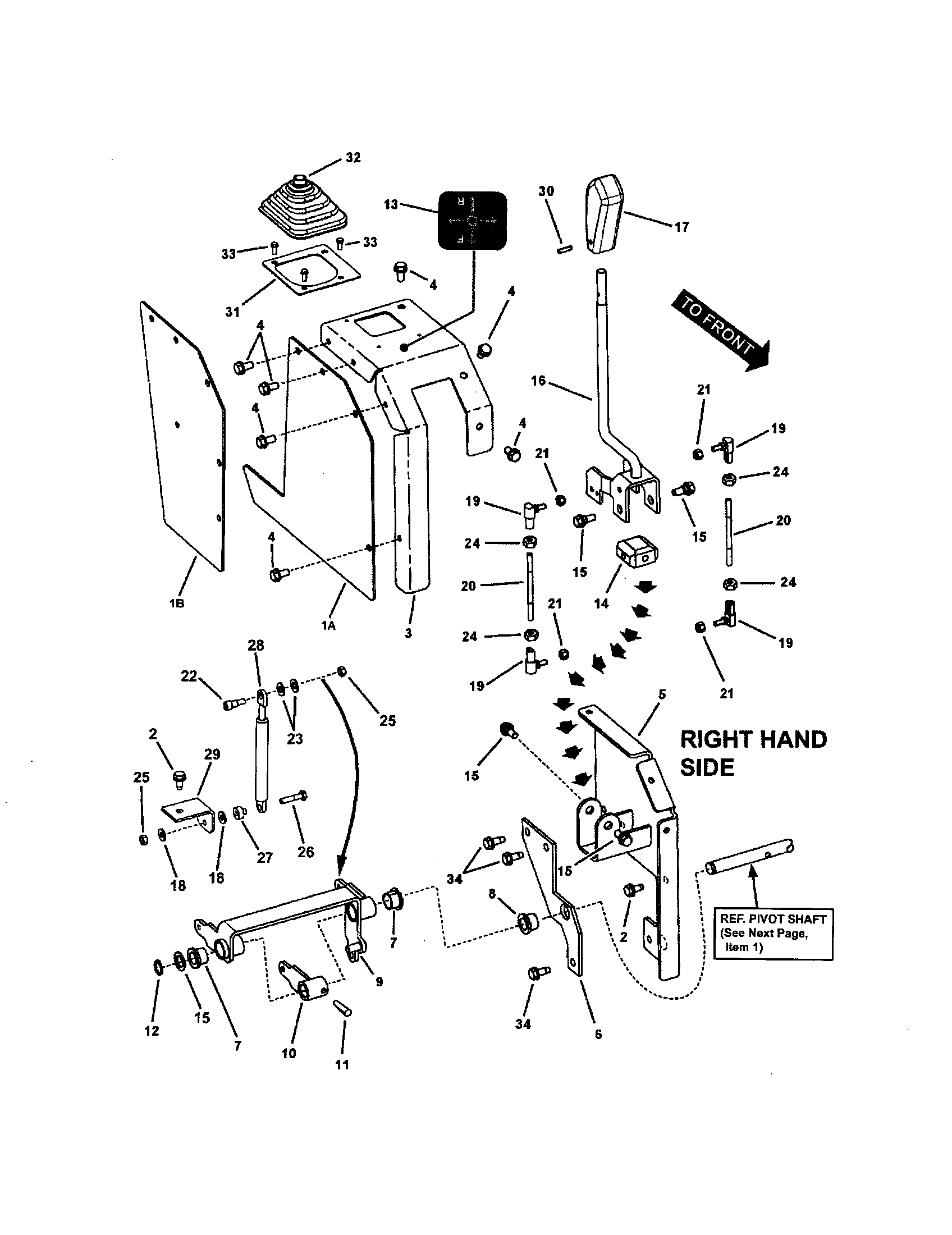 Joystick control (r.h. side)