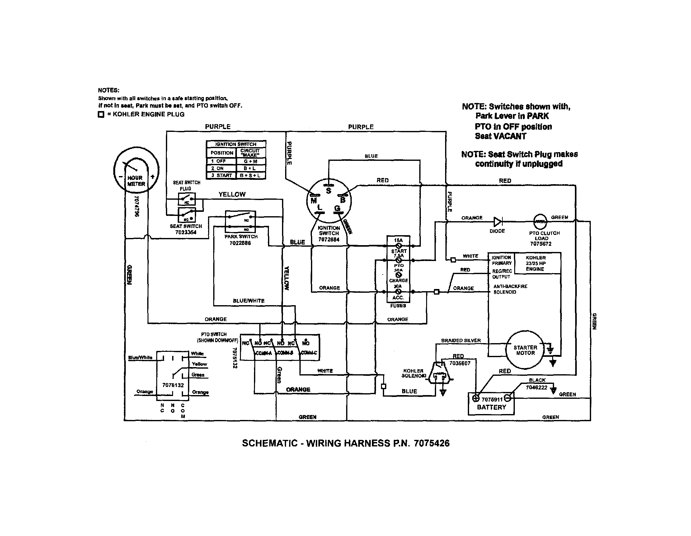 Wiring schematic (kohler)
