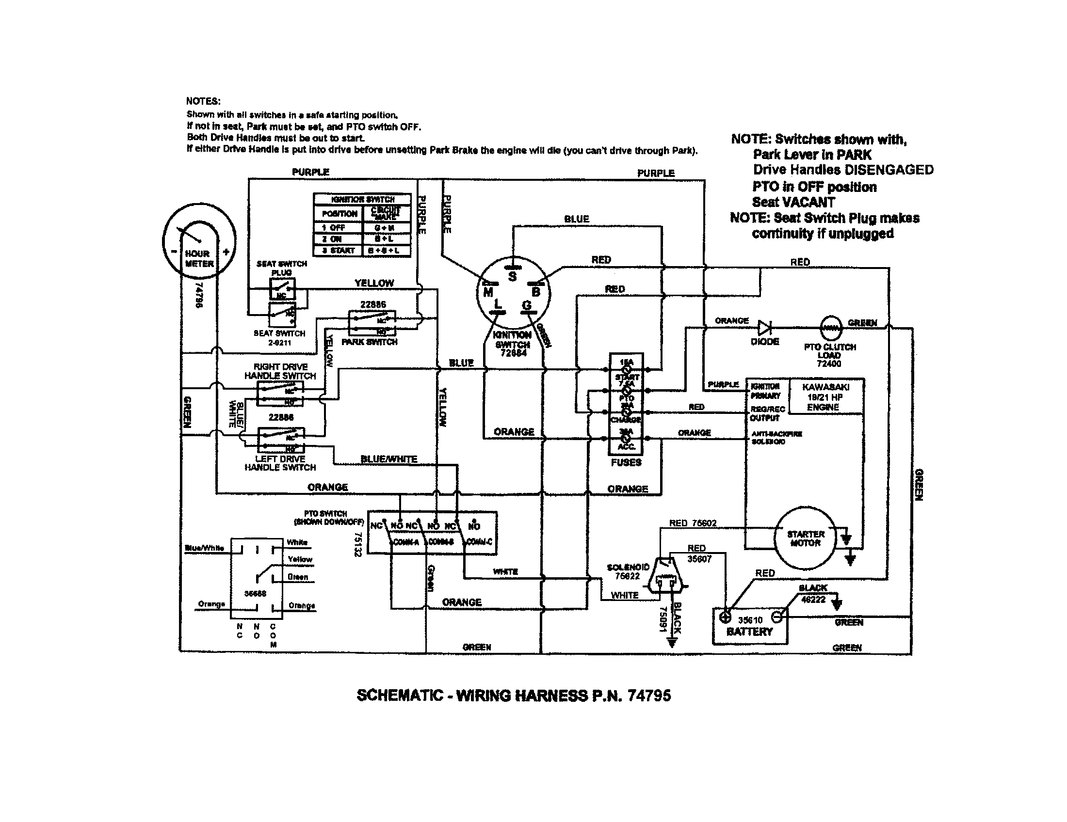 WIRING SCHEMATIC (KAWASAKI ENGINES)