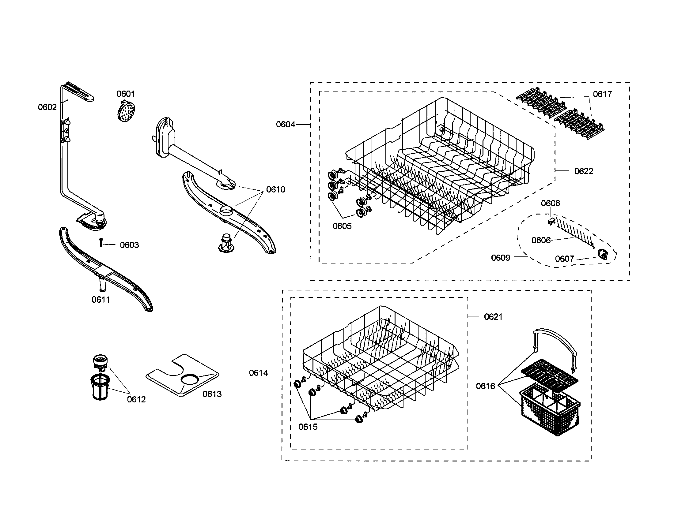 Racks/spray arm