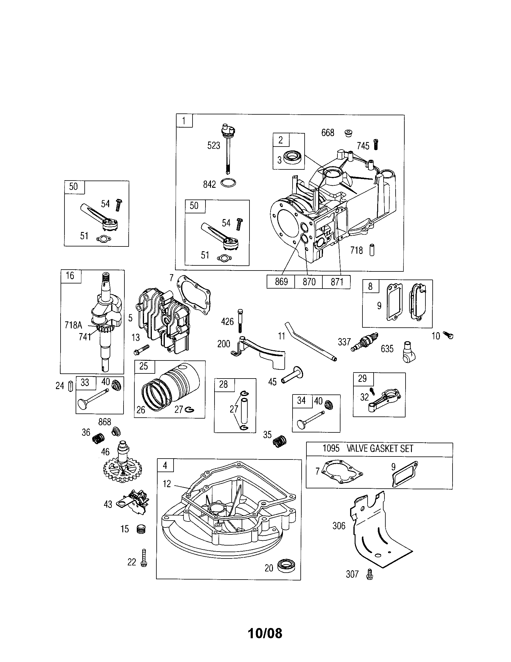 Cylinder/crankshaft/sump