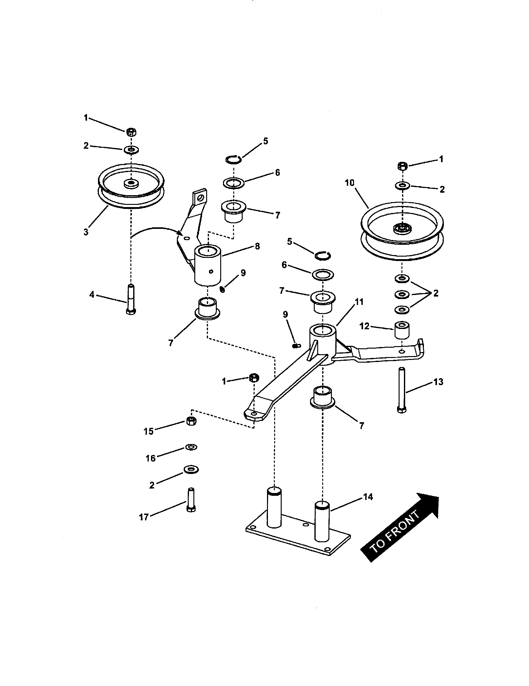 52" deck idler