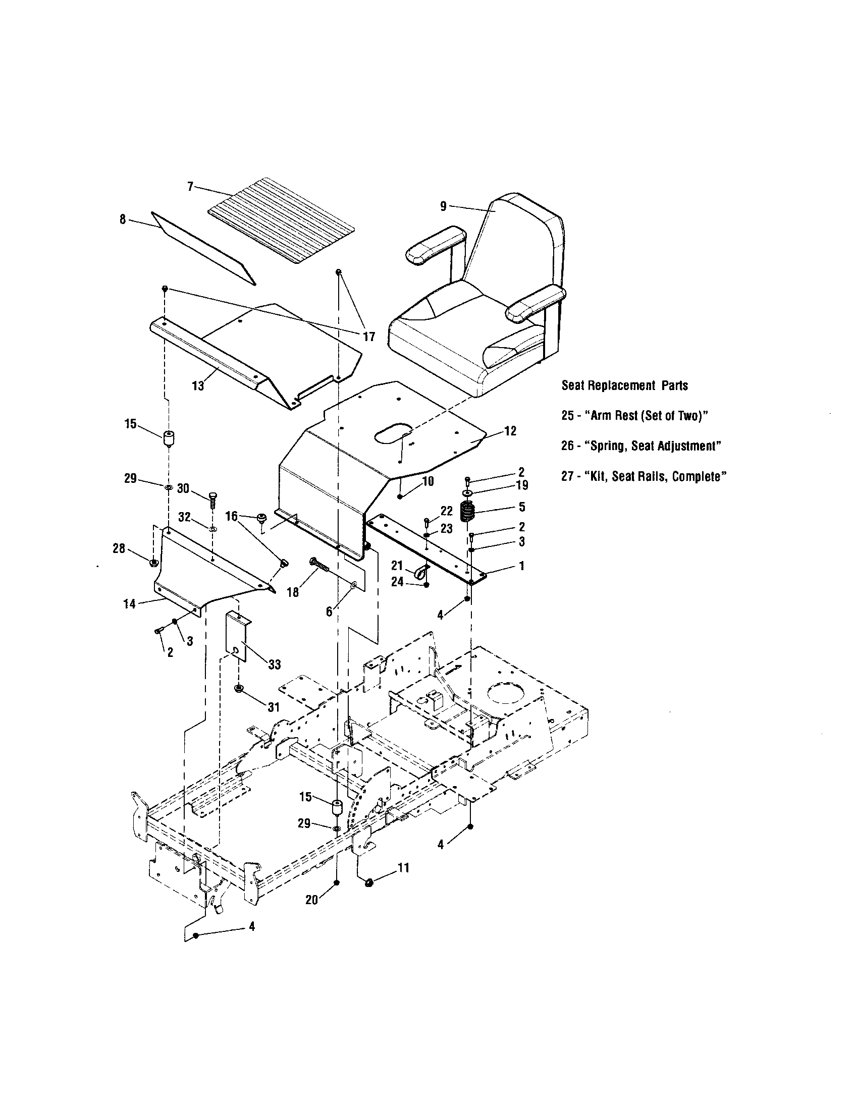 SEAT/KICKPLATE-24 HP MODELS