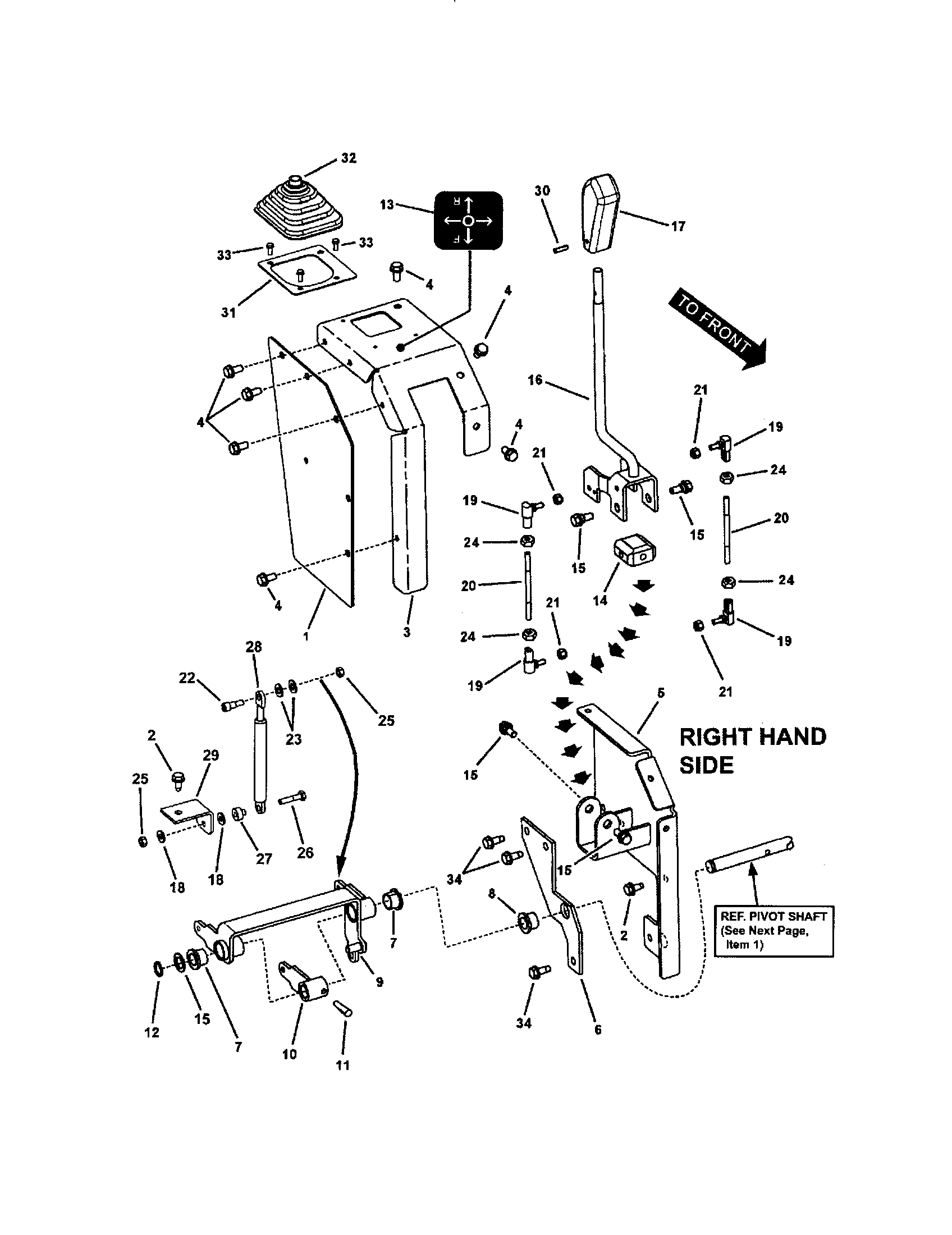 Joystick control (r.h. side)