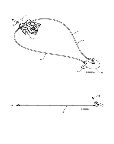 Lever/cable rotator/steer cable