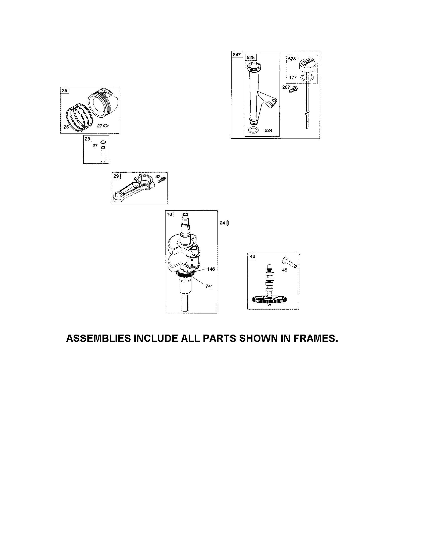 Crankshaft/dipstick/tube