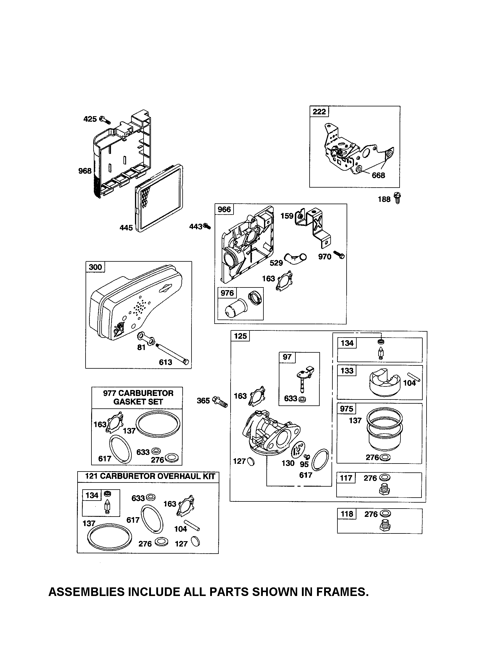 Muffler/carburetor/air cleaner