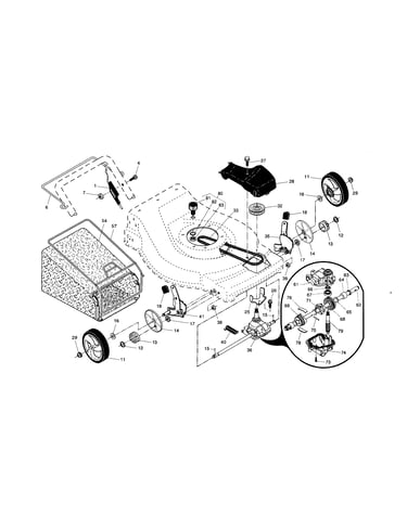 Drive control/gear case/wheel