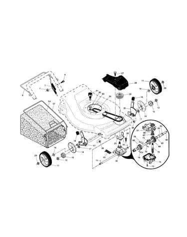 Drive control/gear case/wheels