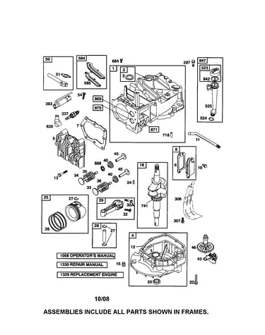 Cylinder/crankshaft/sump