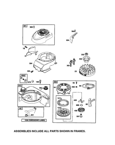 Fuel tank/rewind starter