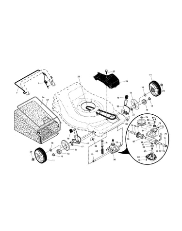 Drive control/gear case/wheels
