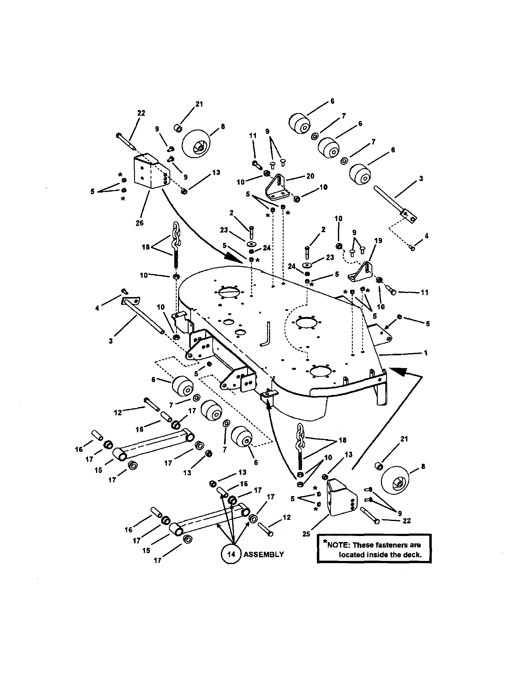 48" CUTTING DECK (SUB ASSY)