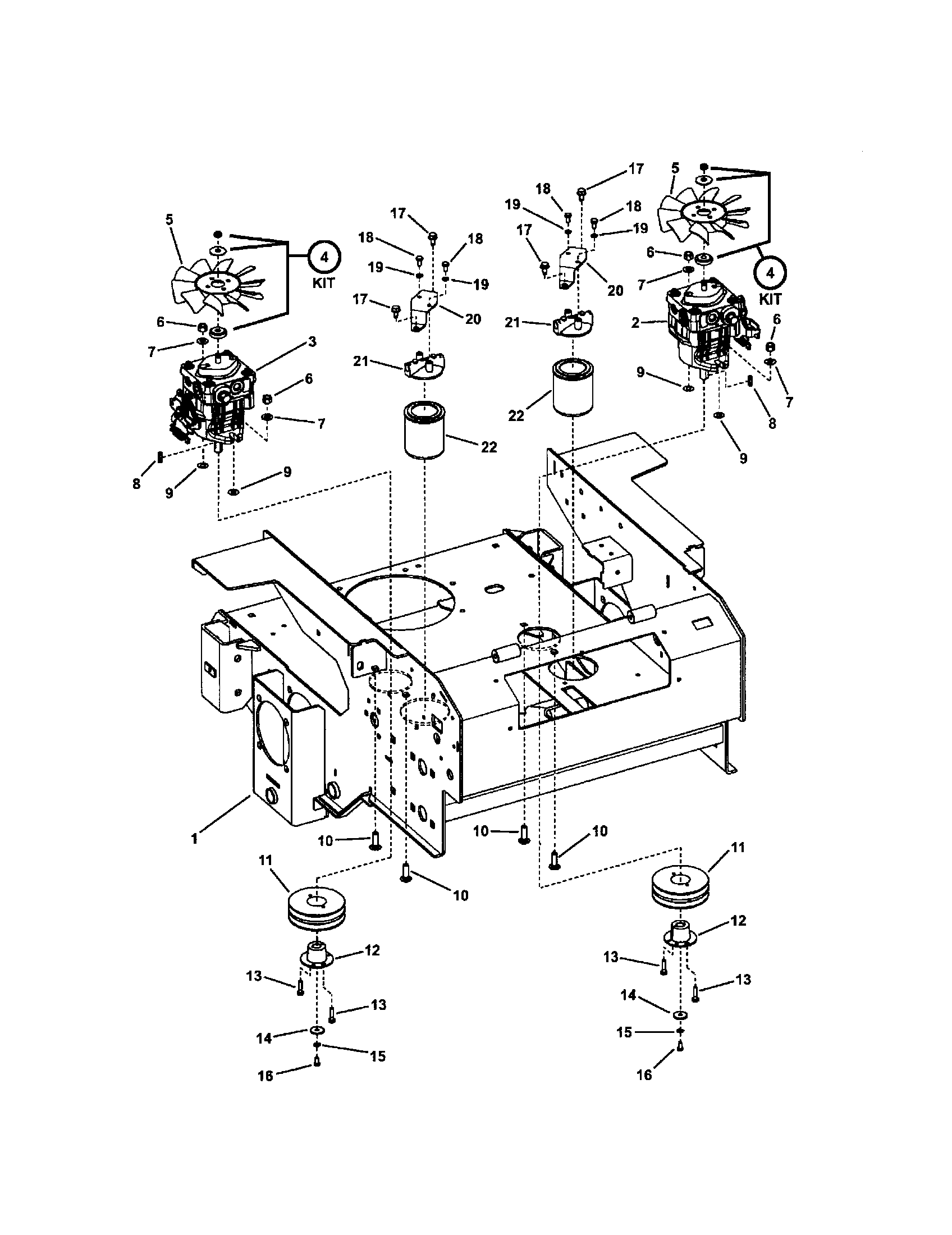 Rear chassis/pumps/pulleys