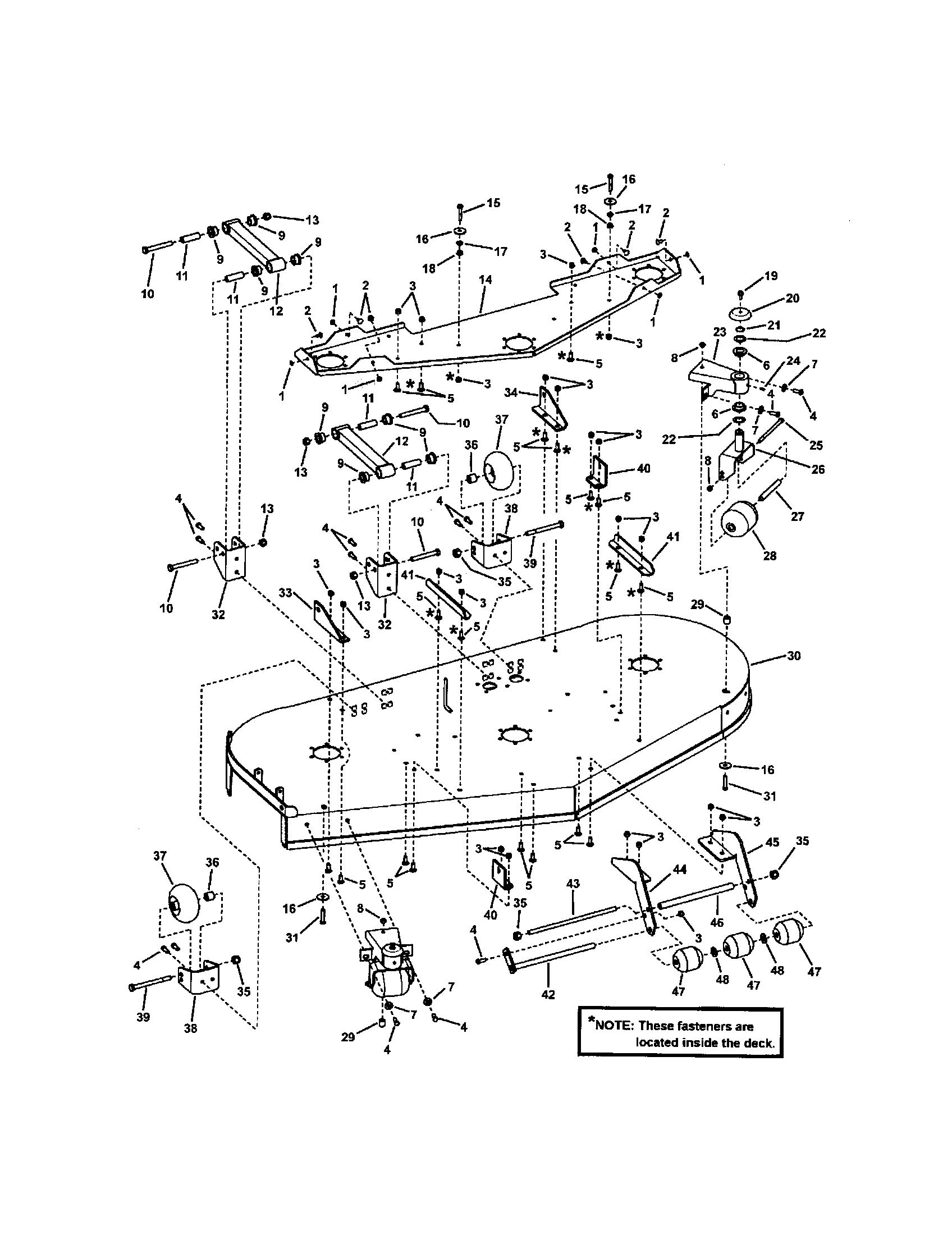 73" cutting deck (sub assy)