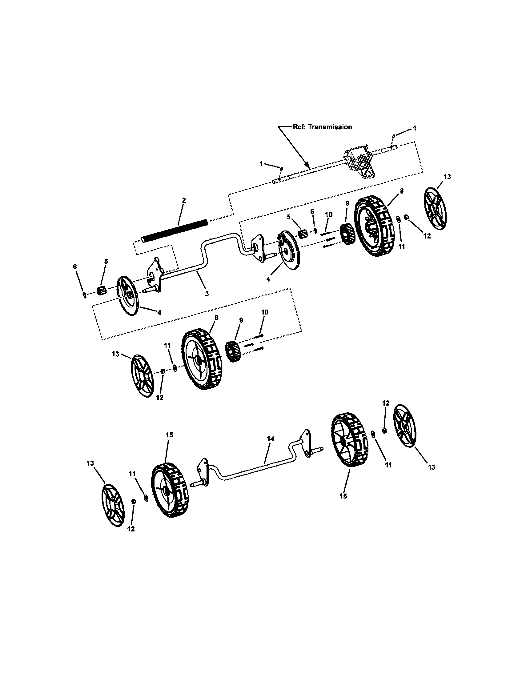 Front and rear wheels