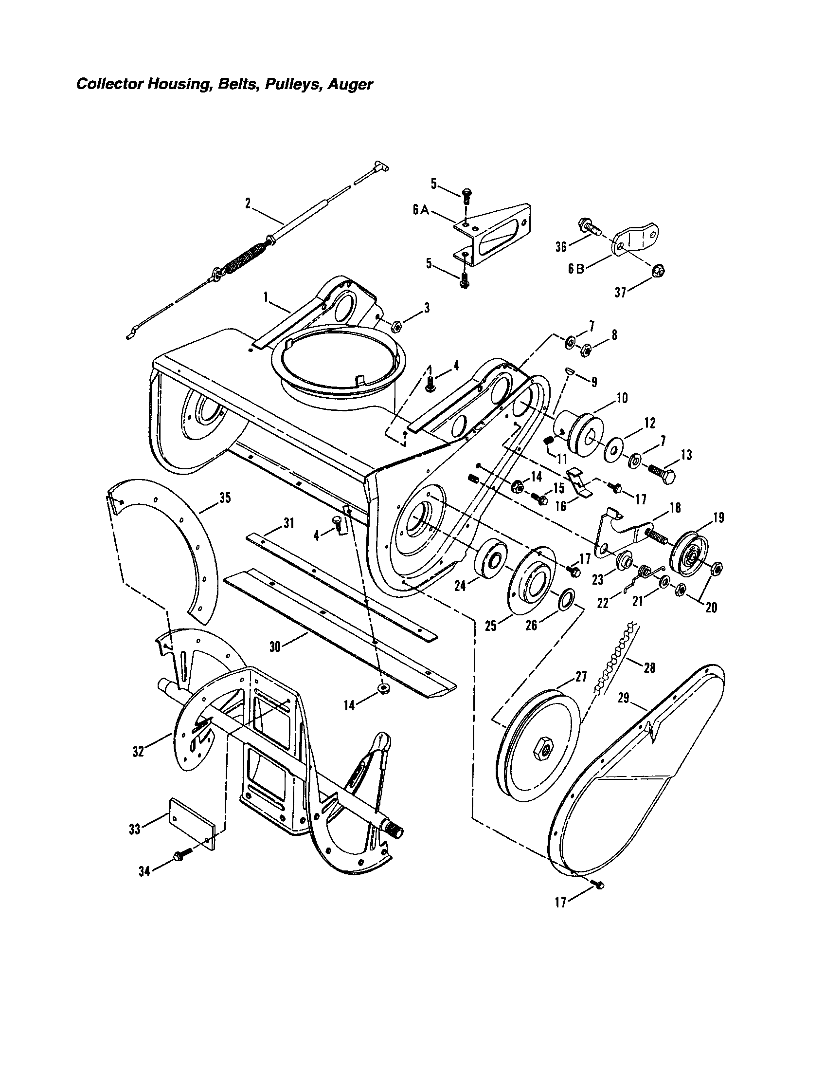 HOUSING/BELTS/PULLEYS/AUGER