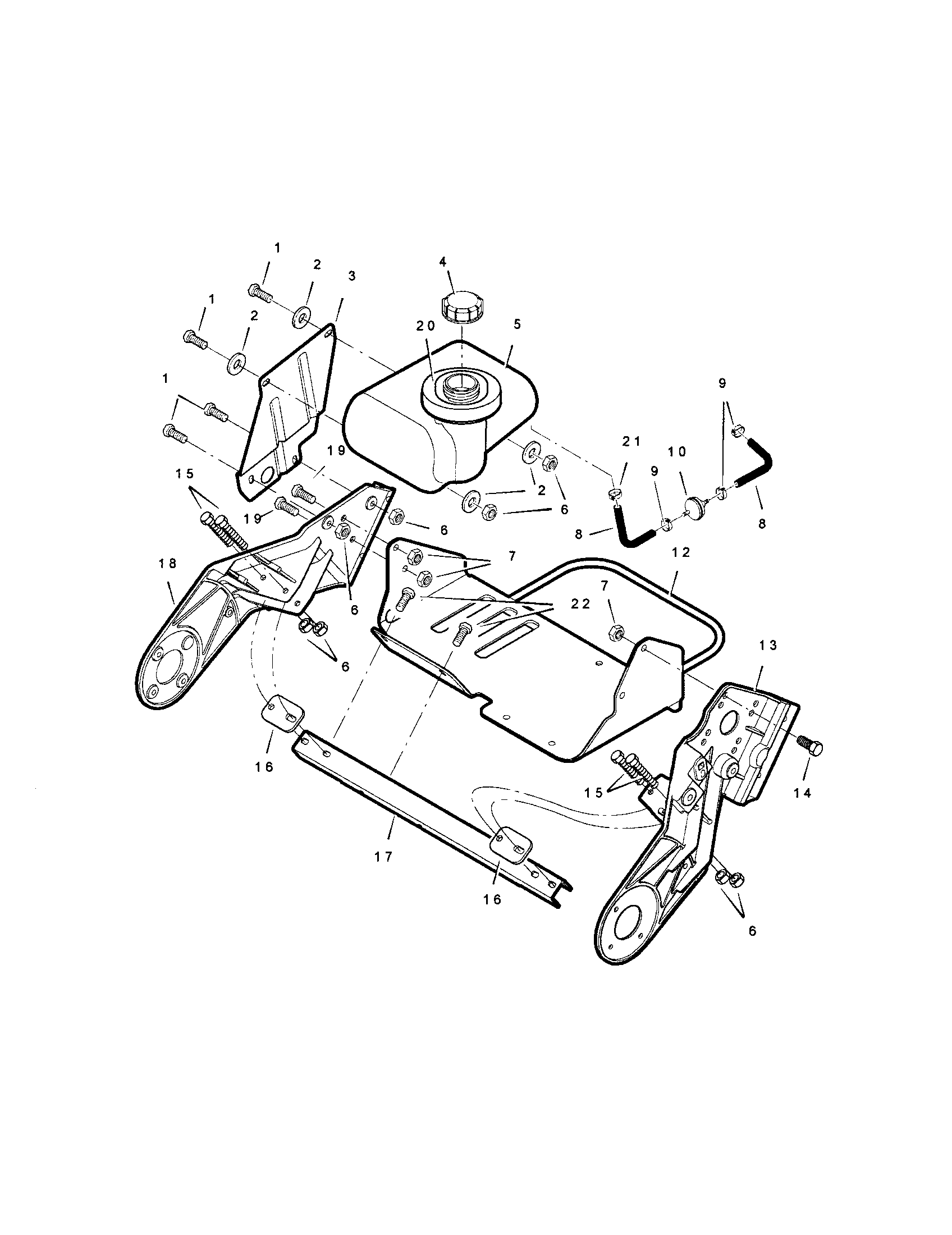 Frame and fuel tank