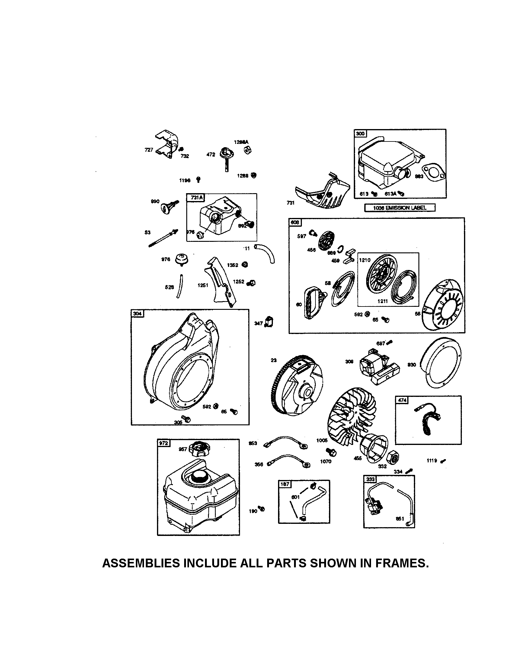 Rewind starter/blower housing