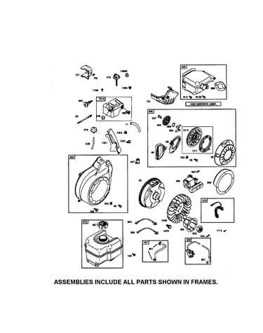 Rewind starter/blower housing