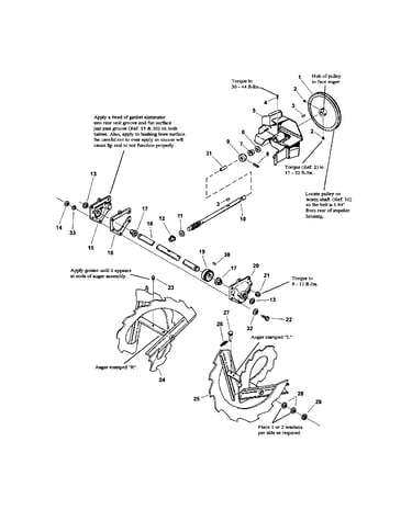 Augers/impeller/gear case/shaft