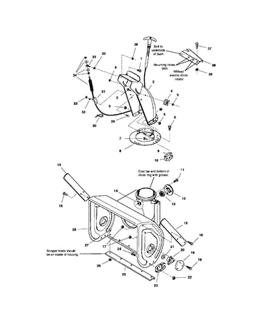 Auger housing/chute-24"/28"/32"