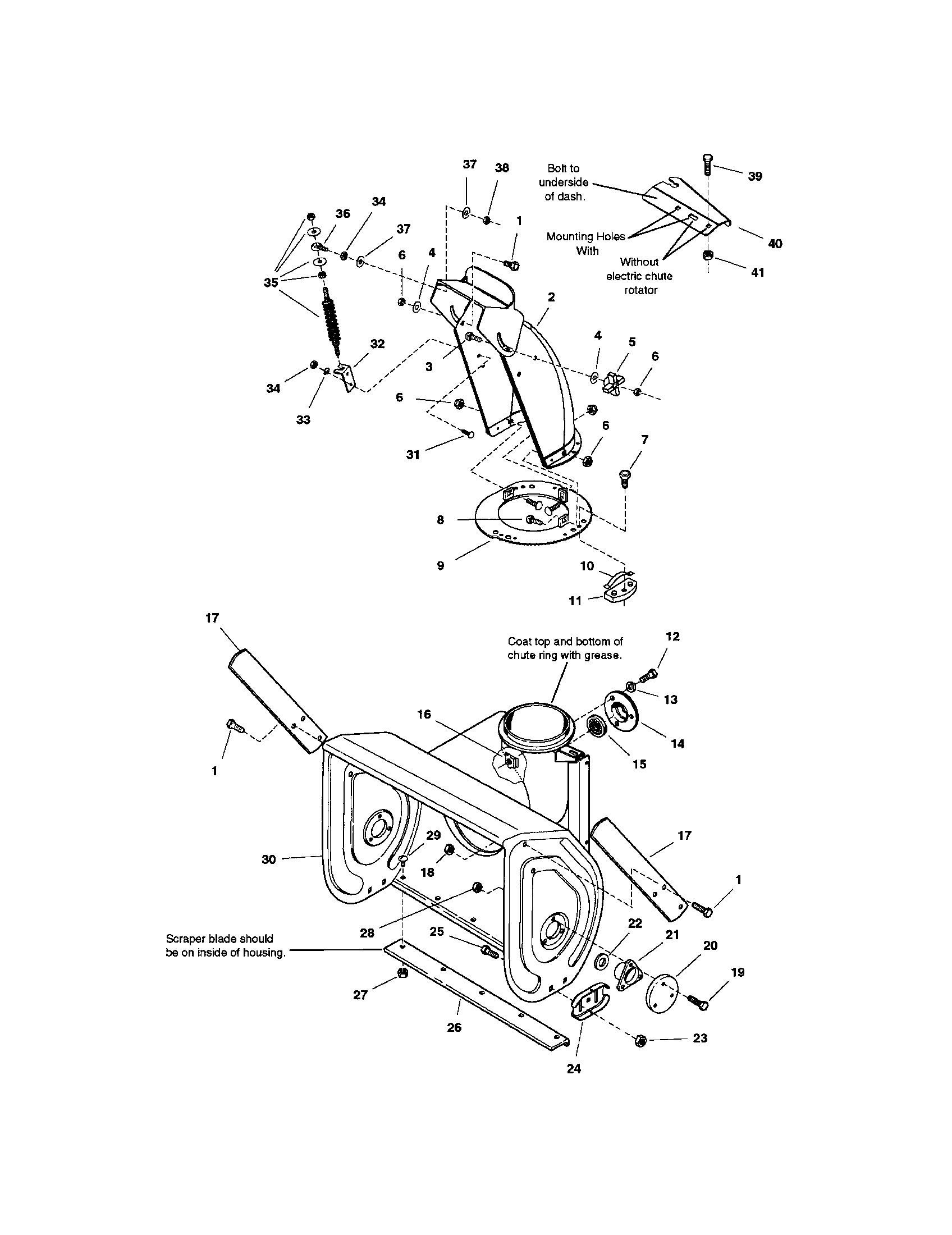 Auger housing/chute-24"/28"/32"