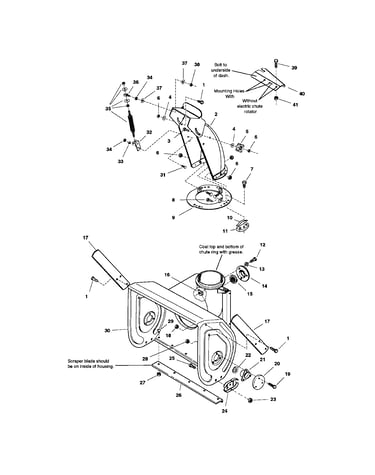 Auger housing/chute-24"/28"/32"