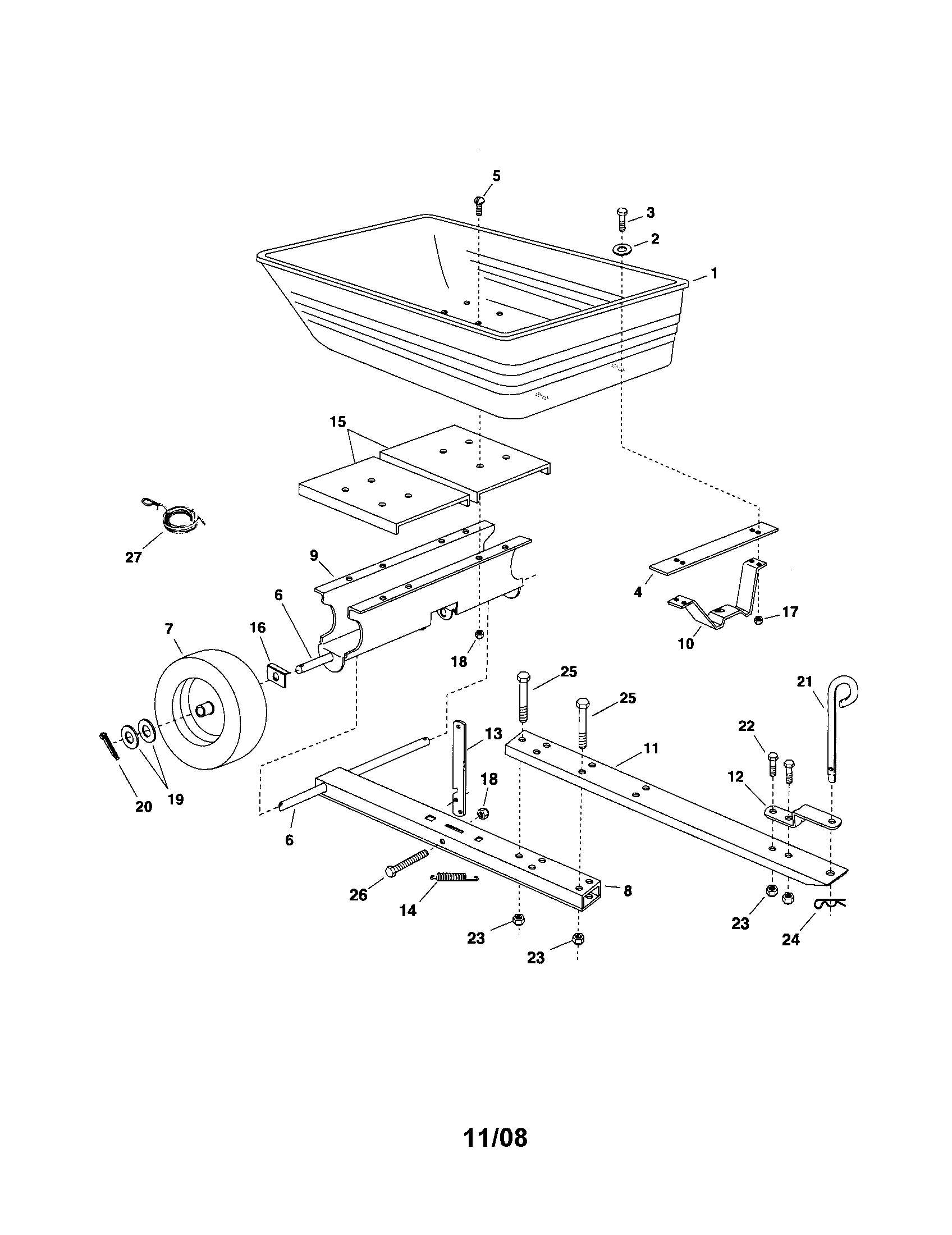 Cart tray/wheel