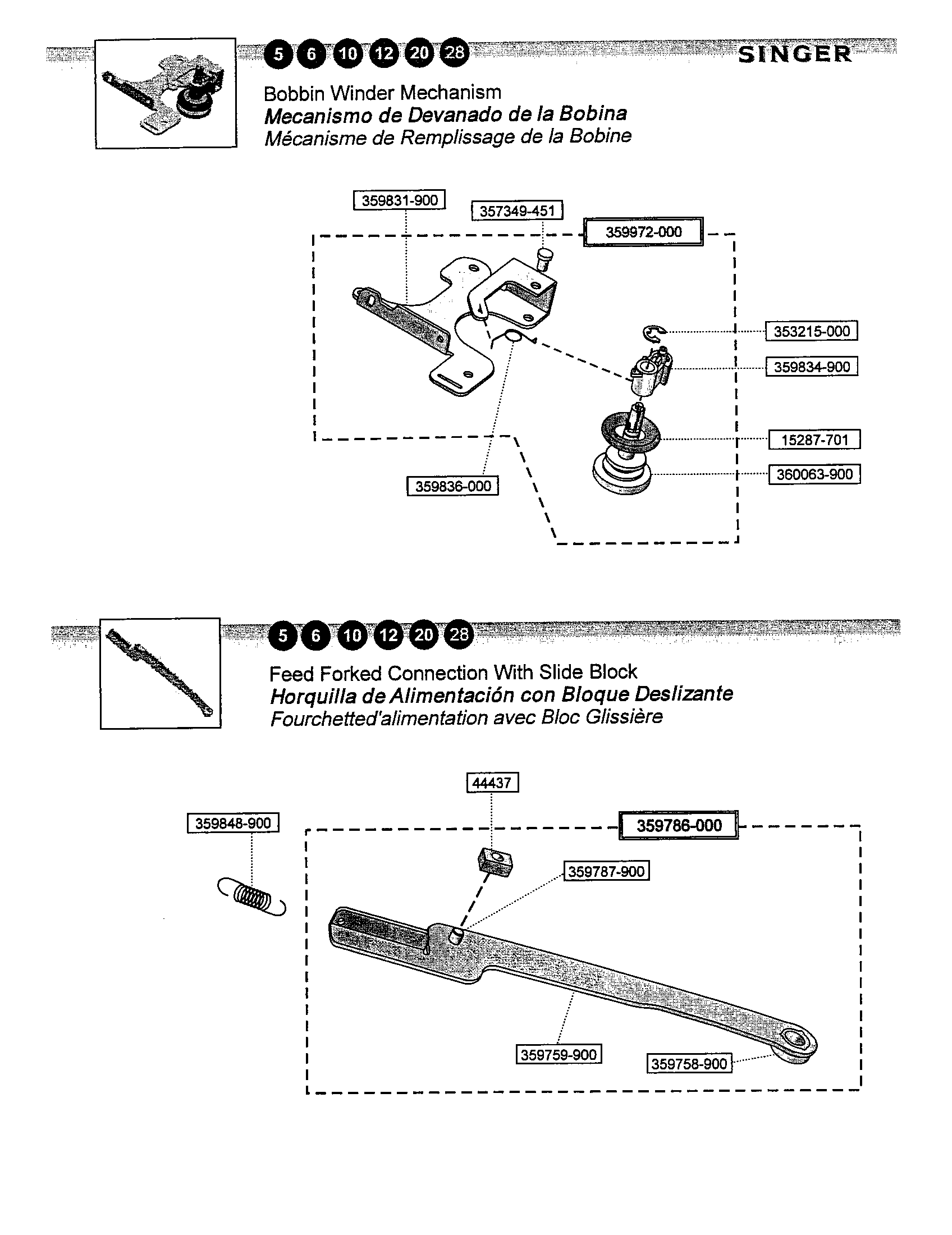 BOBBIN WINDER/FEED CONNECTION