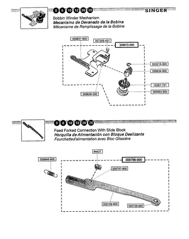 Bobbin winder/feed connection